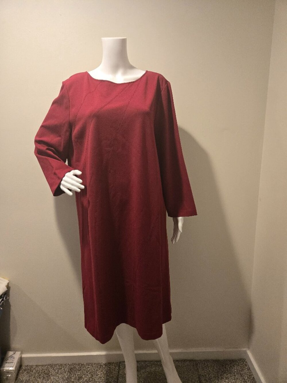NWT Lafayette 148 Long Sleeved Sheath Dress Hibiscus XXL
